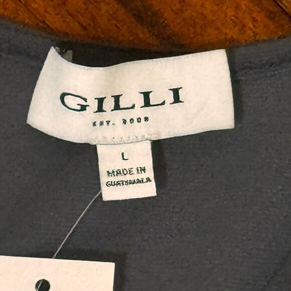 GILLI V-Neck Sleeveless Pockets Wide Ankle Leg Jumpsuit Gray Women's Large NWT - Picture 6 of 10